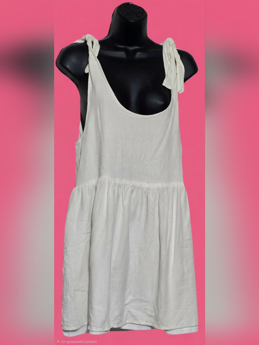 Nasty Gal White Babydoll Sleeveless Top/Blouse Tank Lined Size 8